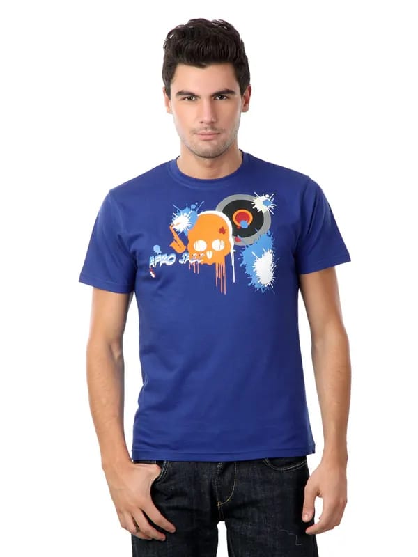 Myntra Men Blue Afro Jazz T-shirt