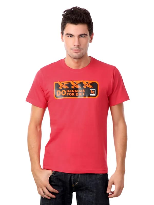 Myntra Men Red Do Bananas T-shirt