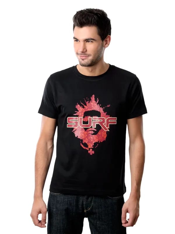 Myntra Men Surf Black T-shirt