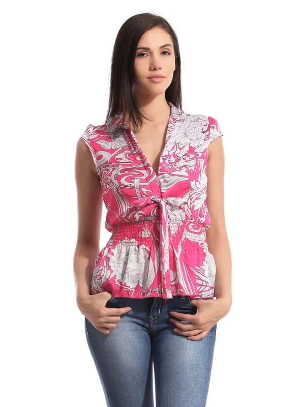 Tonga Women Pink Printed Top