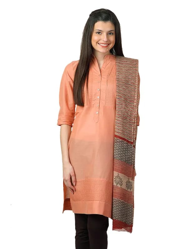 Fabindia Rust Kota Dupatta