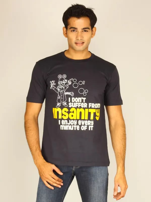 Myntra Men's I Don't Suffer From Navy Blue T-shirt