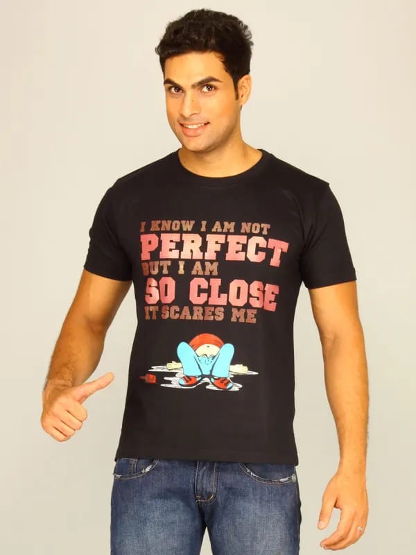 Myntra Men's I Know I Am Not Black T-shirt