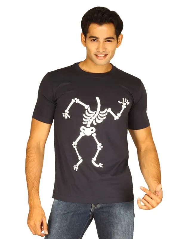 Myntra Men's Creative Designs Navy Blue T-shirt