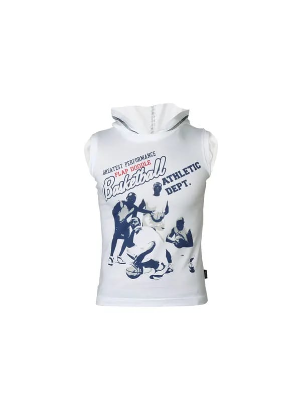 Doodle Boys Printed White T-shirt