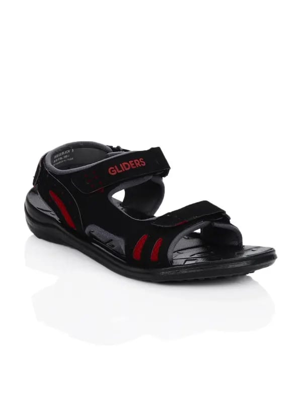 Gliders Men Black Sandals