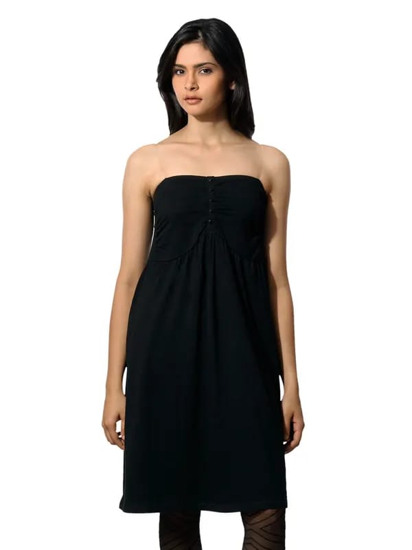 Flying Machine Women Cotton Black Dress