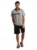 SDL by Sweet Dreams Men Grey & Black Pyjama Set
