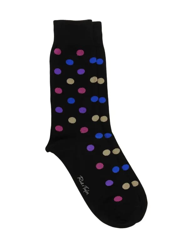 Reid & Taylor Men Spots Black Socks