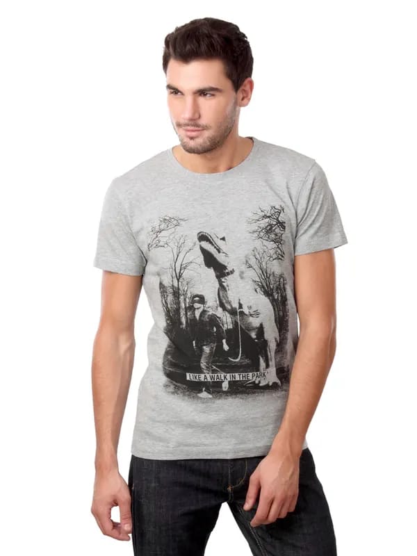 Jack & Jones Men Dino Grey T-shirt