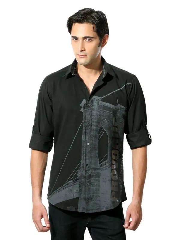 Provogue Men Island Black Shirt