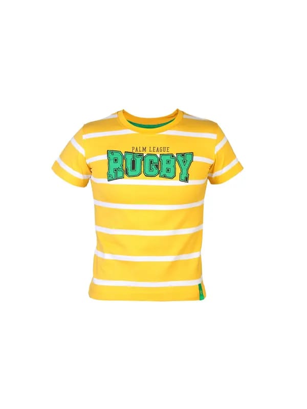 Gini and Jony Boys Striped Yellow T-Shirt