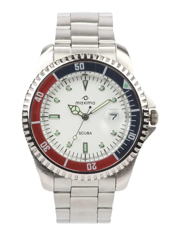 Maxima Men White Dial Scuba Watch