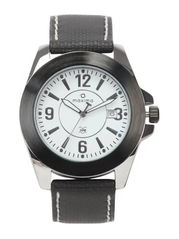 Maxima Men White Dial Attivo Watch