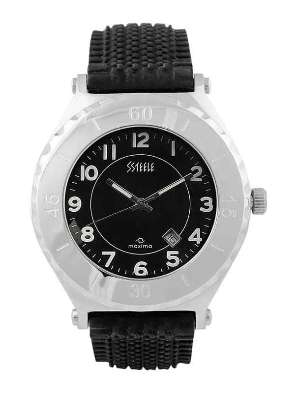 Maxima Men Black Dial Ssteele Watch