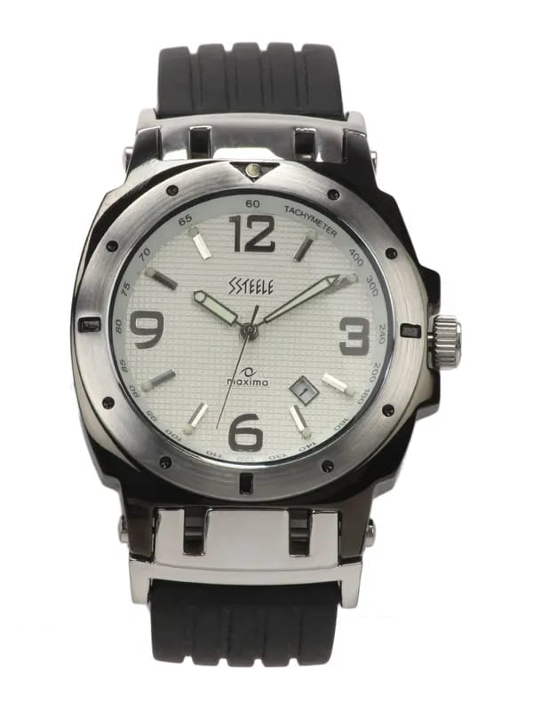 Maxima Men Silver Dial Ssteele Watch