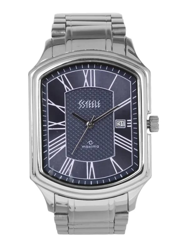 Maxima Men Blue Dial Ssteele Watch