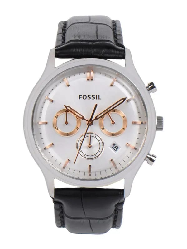 Fossil Men White Dial Chronograph Watch FS4640