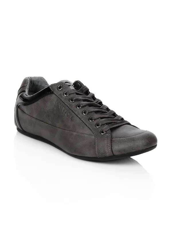 United Colors of Benetton Men Charcoal Shoes
