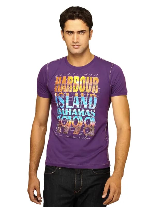 Status Quo Men's Harbour Island Purple T-shirt