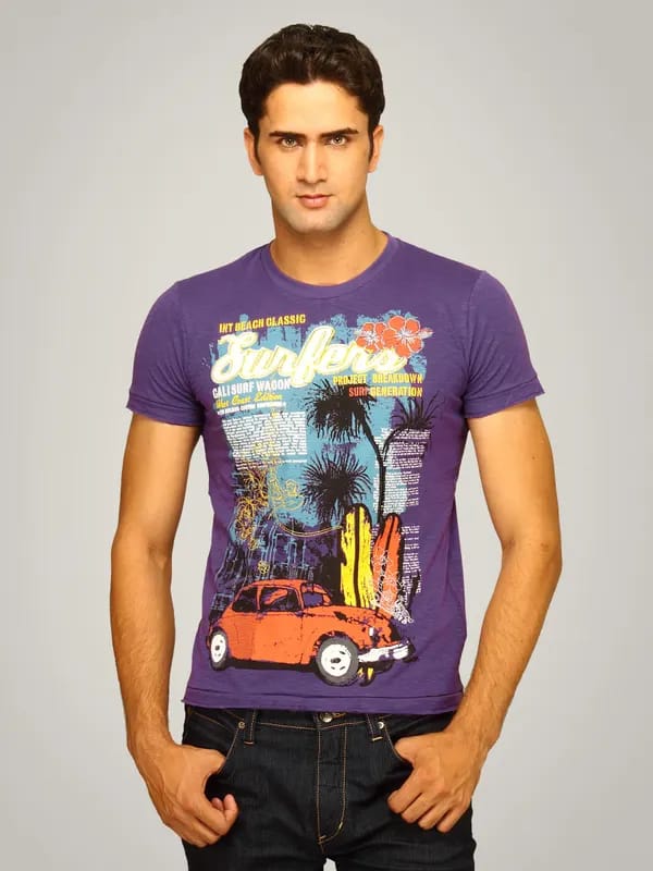 Status Quo Men's Surfers Purple T-shirt