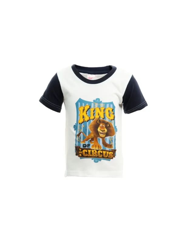 Madagascar3 Boys White Printed T-Shirt