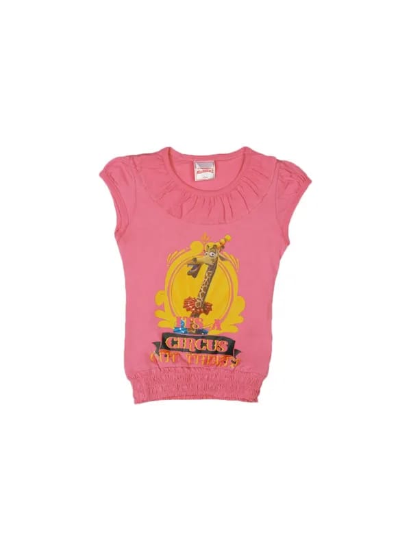 Madagascar3 Girls Pink Printed T-Shirt