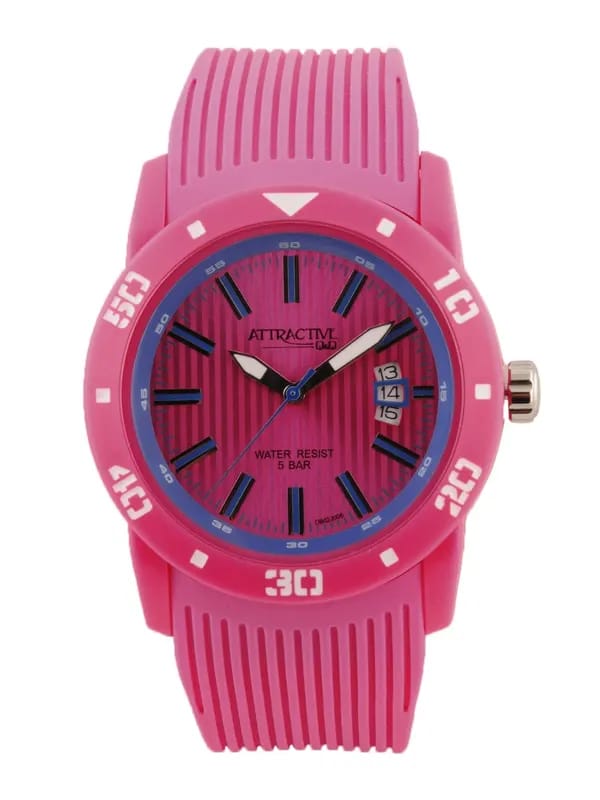 Q&Q Men Pink Dial Watch