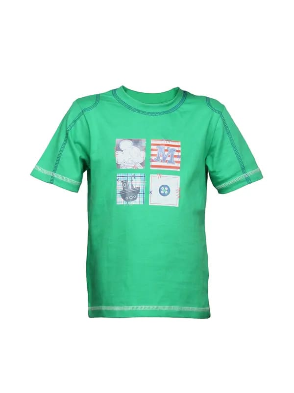 Disney Kids Boy's Green Mickey Ship Kidswear