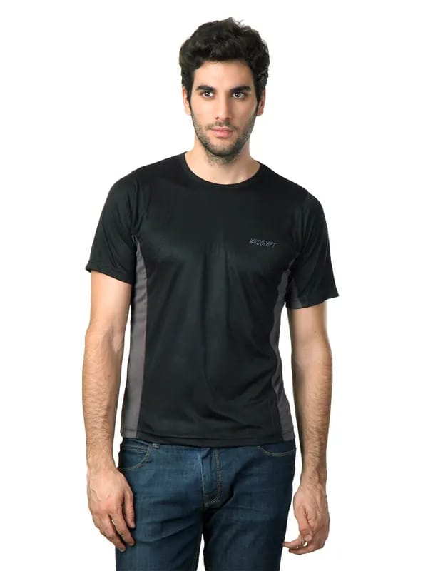 Wildcraft Men Black T Poly Crew T-shirt