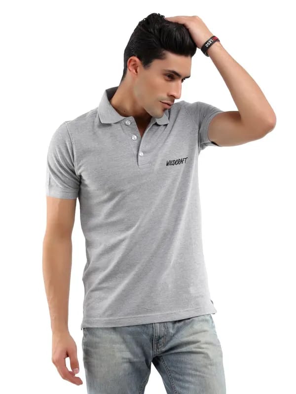 Wildcraft Men Grey Polo T-Shirt