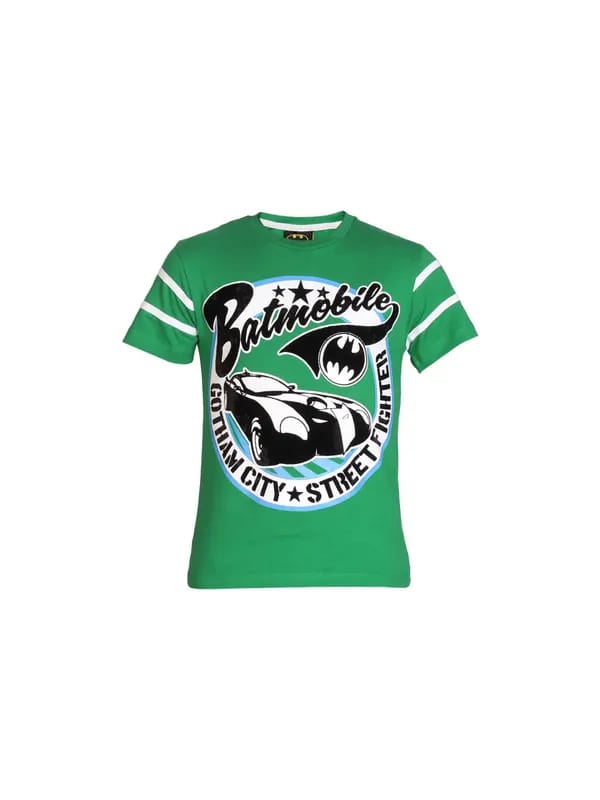 Batman Boys Green Printed T-shirt