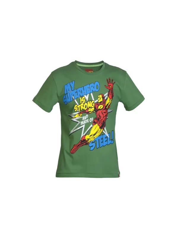 Marvel Boys Green Printed T-shirt