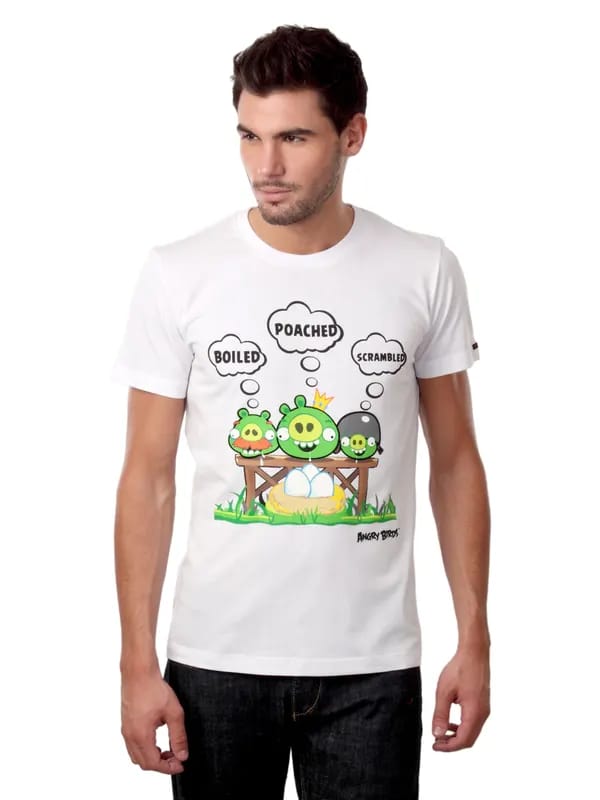 Angry Birds Men White T-shirt