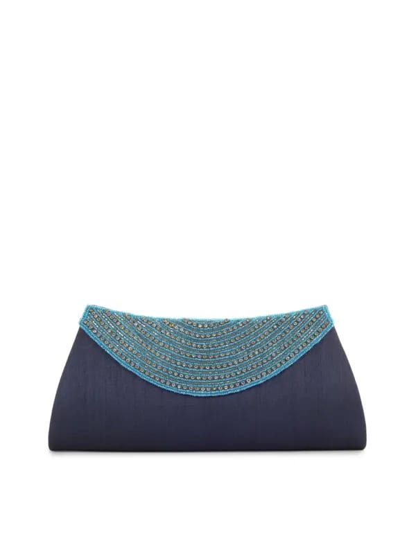 Spice Art Women Stones Navy Blue Clutch