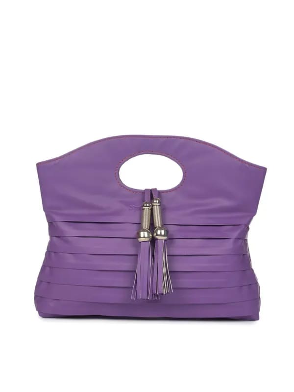 Spice Art Women Pleated Purple Handbag