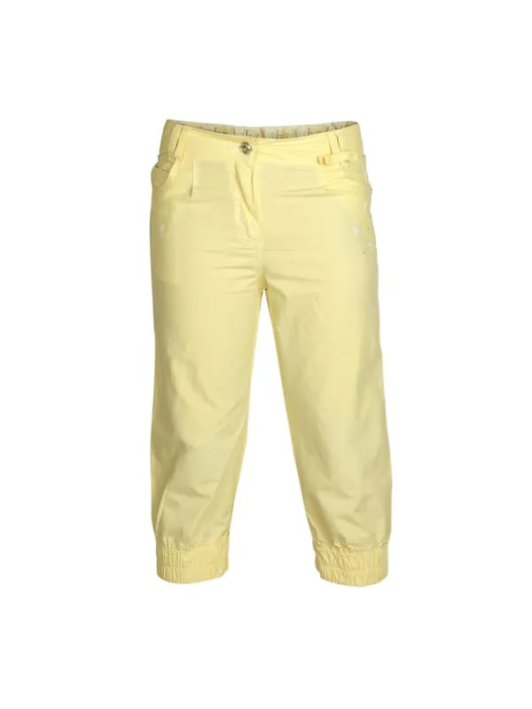 Allen Solly Kids Girls Poplin Yellow Capris