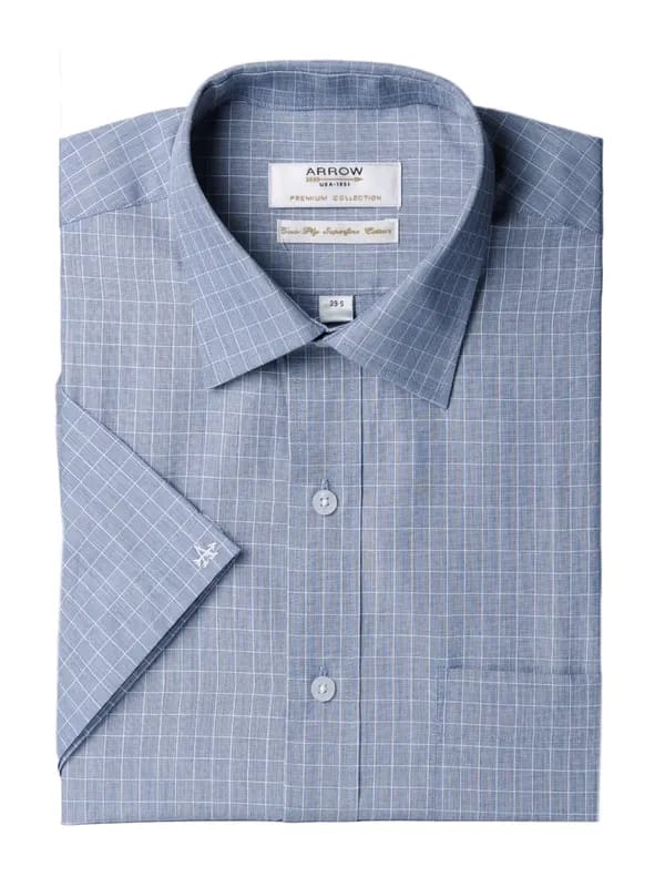 Arrow Men Blue Check Shirt