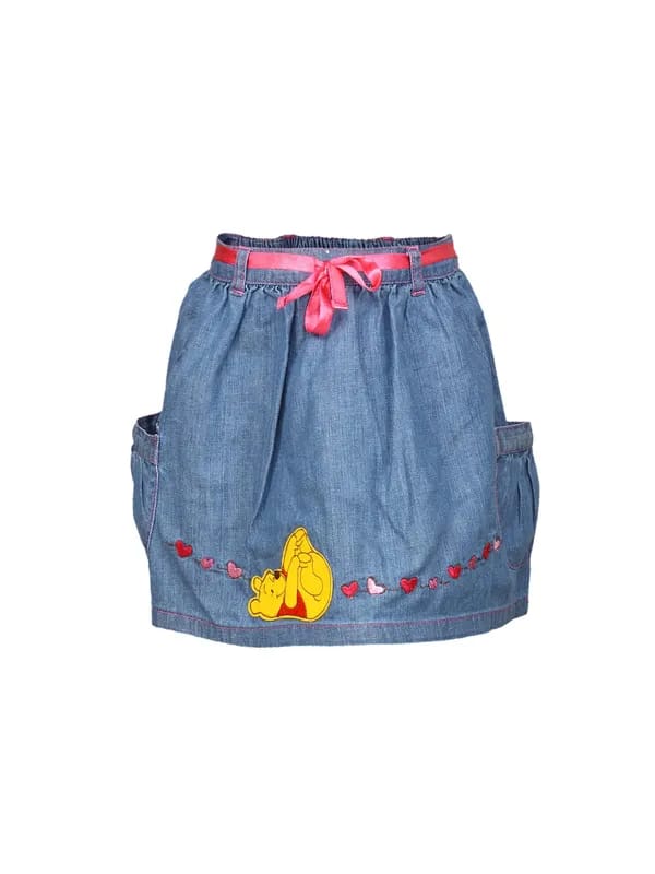 Disney Kids Girl's Pooh Denim Blue Skirt