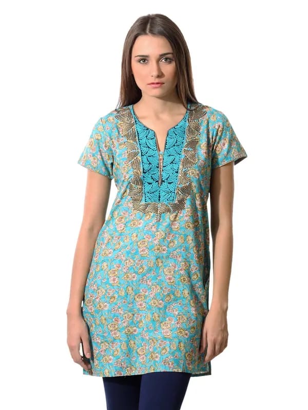 Aneri Women Blue Printed Kurta