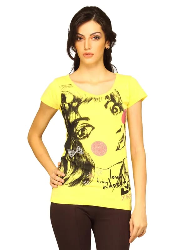 Jealous 21 Women Yellow Love Being Adored Top