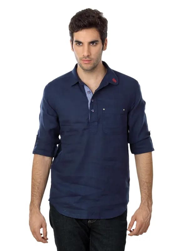 Spykar Men Ranger Navy Blue Shirt