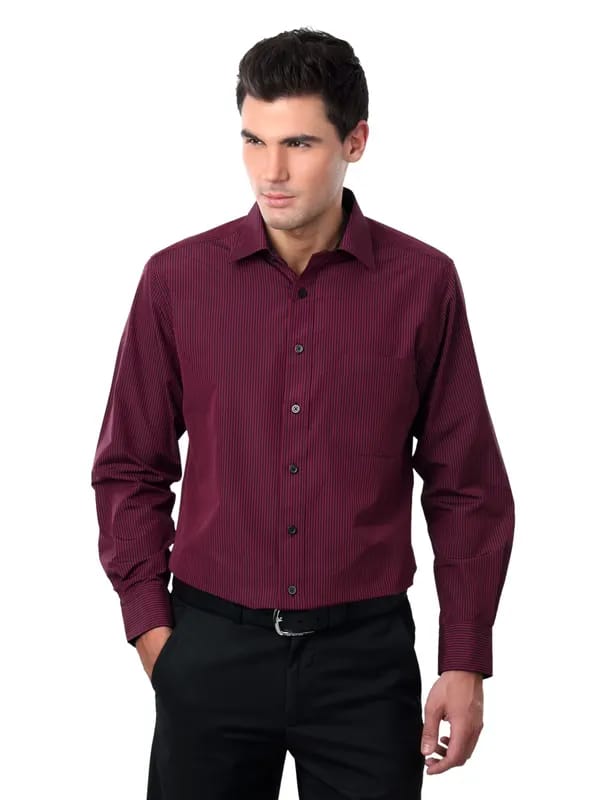 Peter England Men Red Formal Shirt