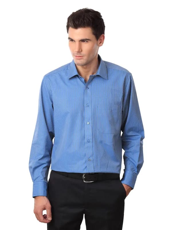 Peter England Men Blue Formal Shirt