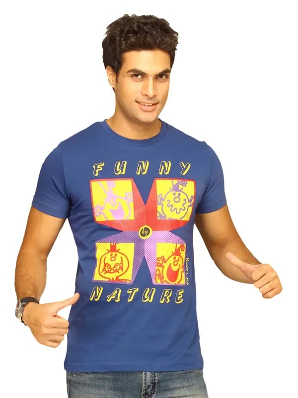 Mr.Men Men's Funny Nature Blue T-shirt