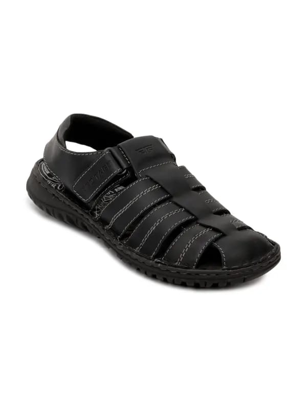 Red Tape Men Black Sandals