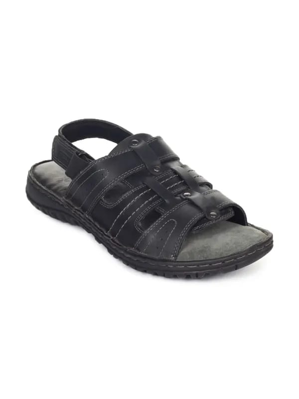 Red Tape Men Black Sandals