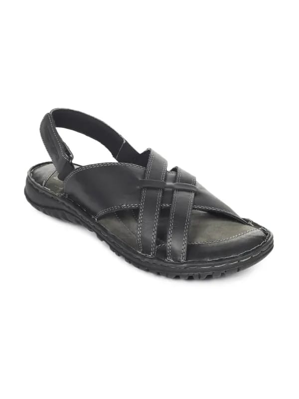 Red Tape Men Black Sandals