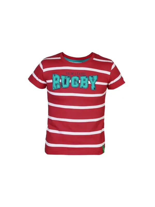 Palm Tree Boys Striped Red T-Shirt