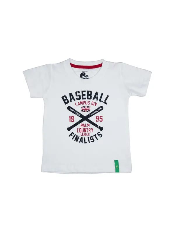 Gini and Jony Boys Printed White T-Shirt